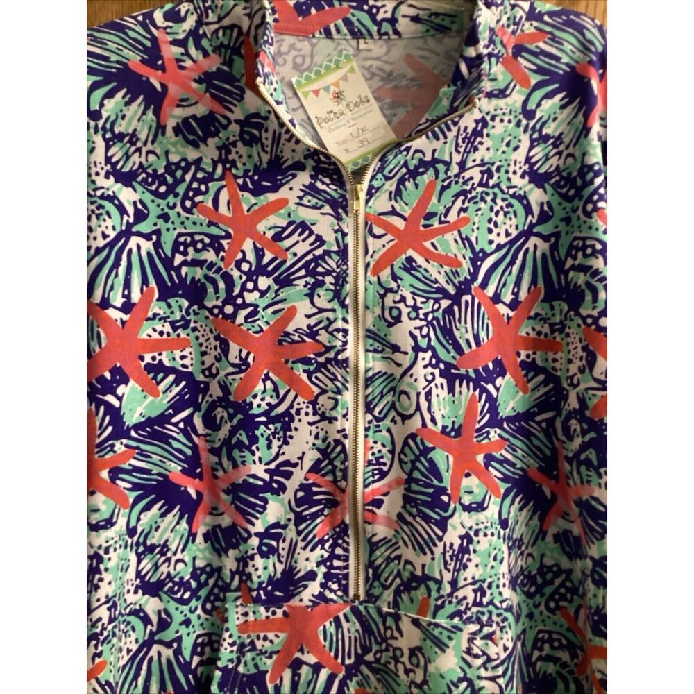 Boutique Starfish Beach 3‎ Quarter Zip Up Jacket ~ Sz. L ~ Kangaroo pocket NWT - Picture 2 of 4